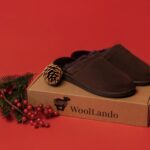 WoolLando men's suede fur leather slippers