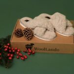 WoolLando natural merino wool grey open toe slippers