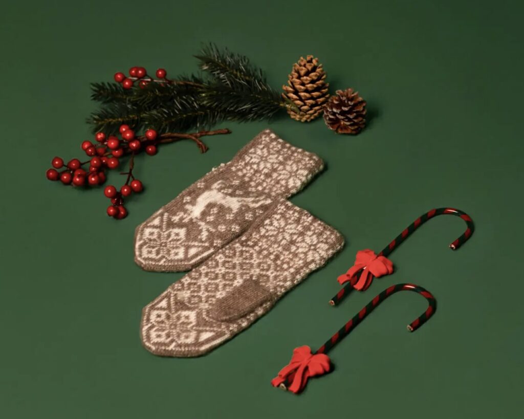 Women's merino wool gloves RED DEER