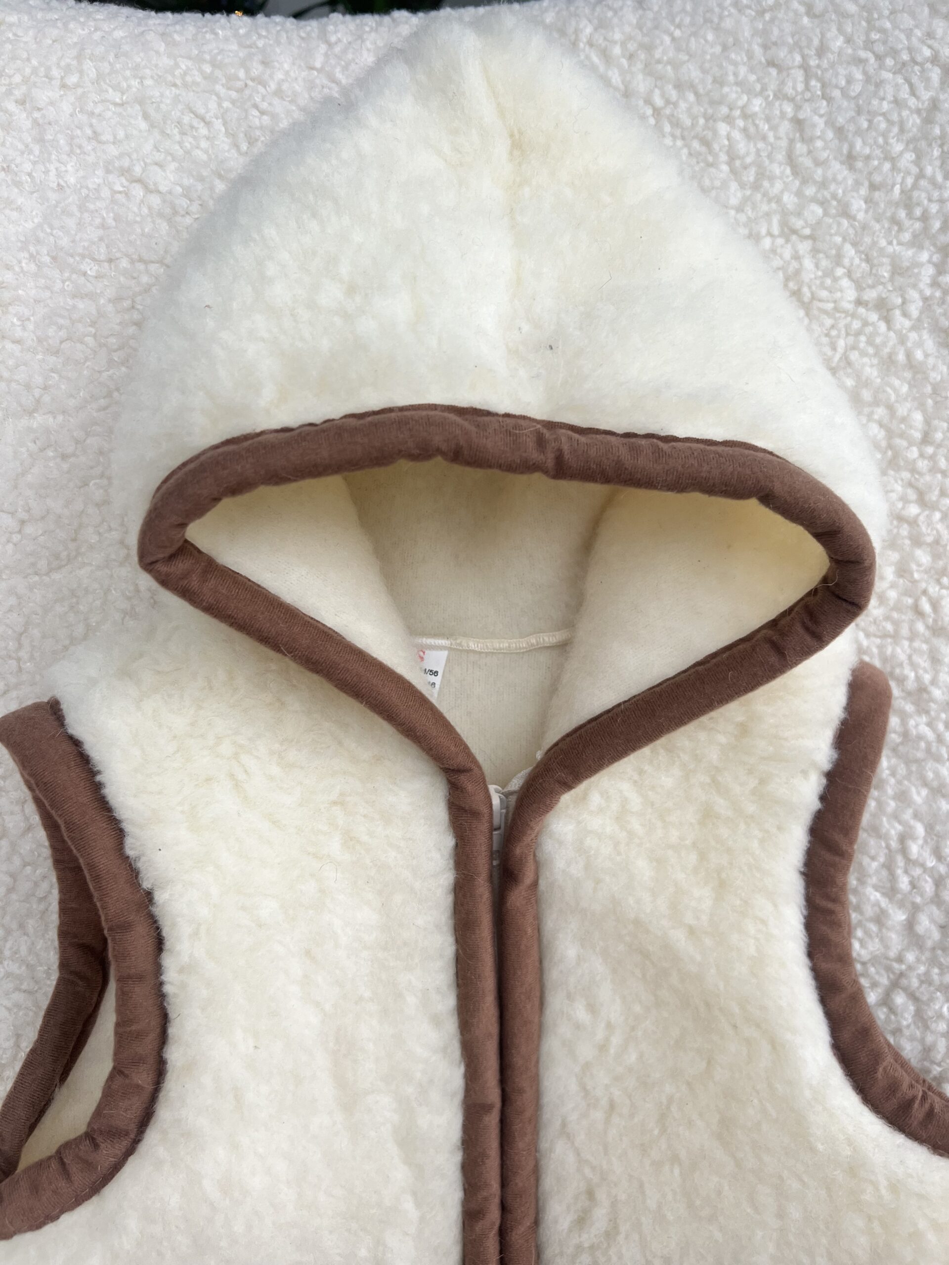 Children's merino wool hooded vest