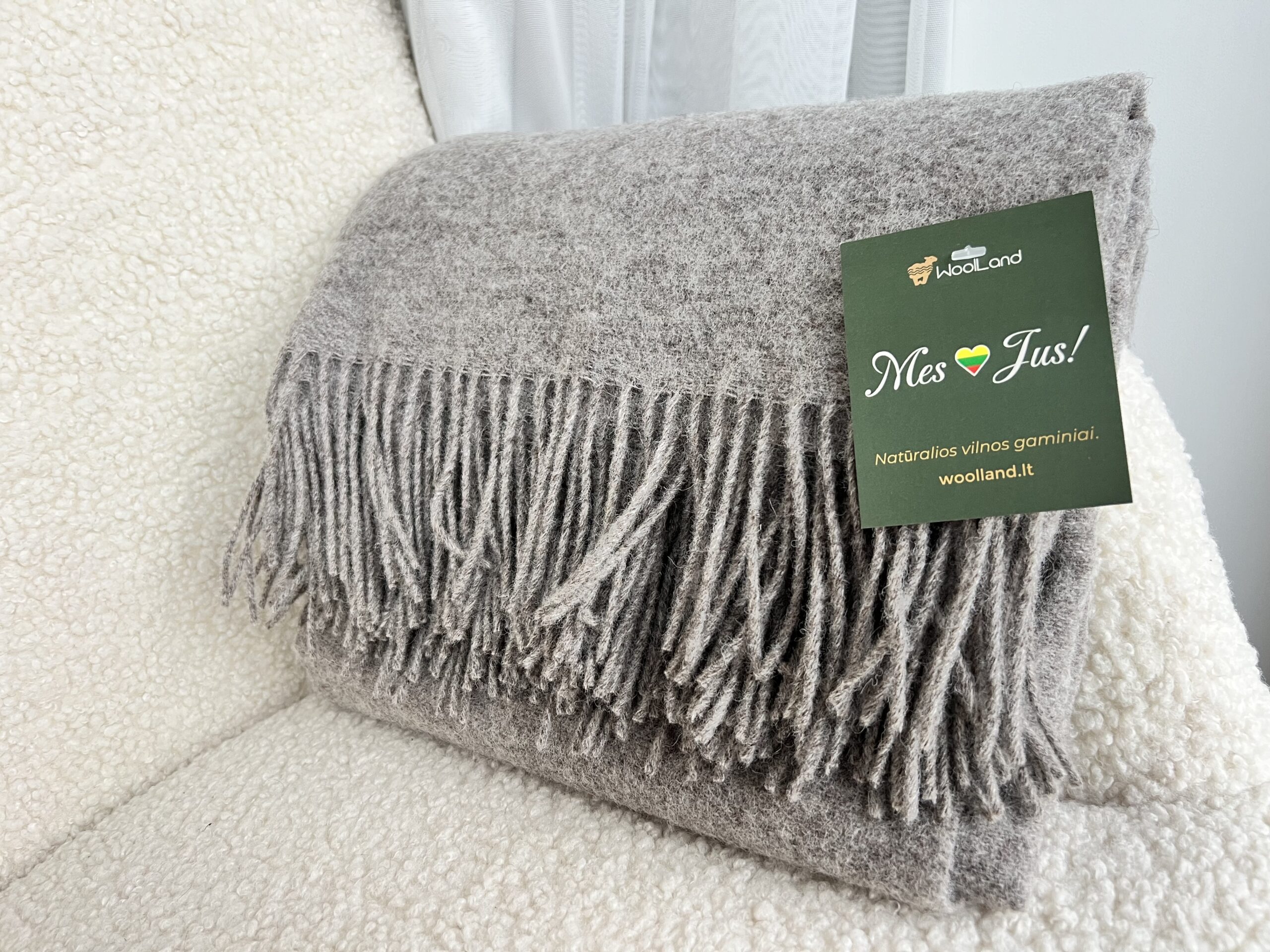 Woolland NEW ZEALAND Luxury 100% wool plaid BROWN