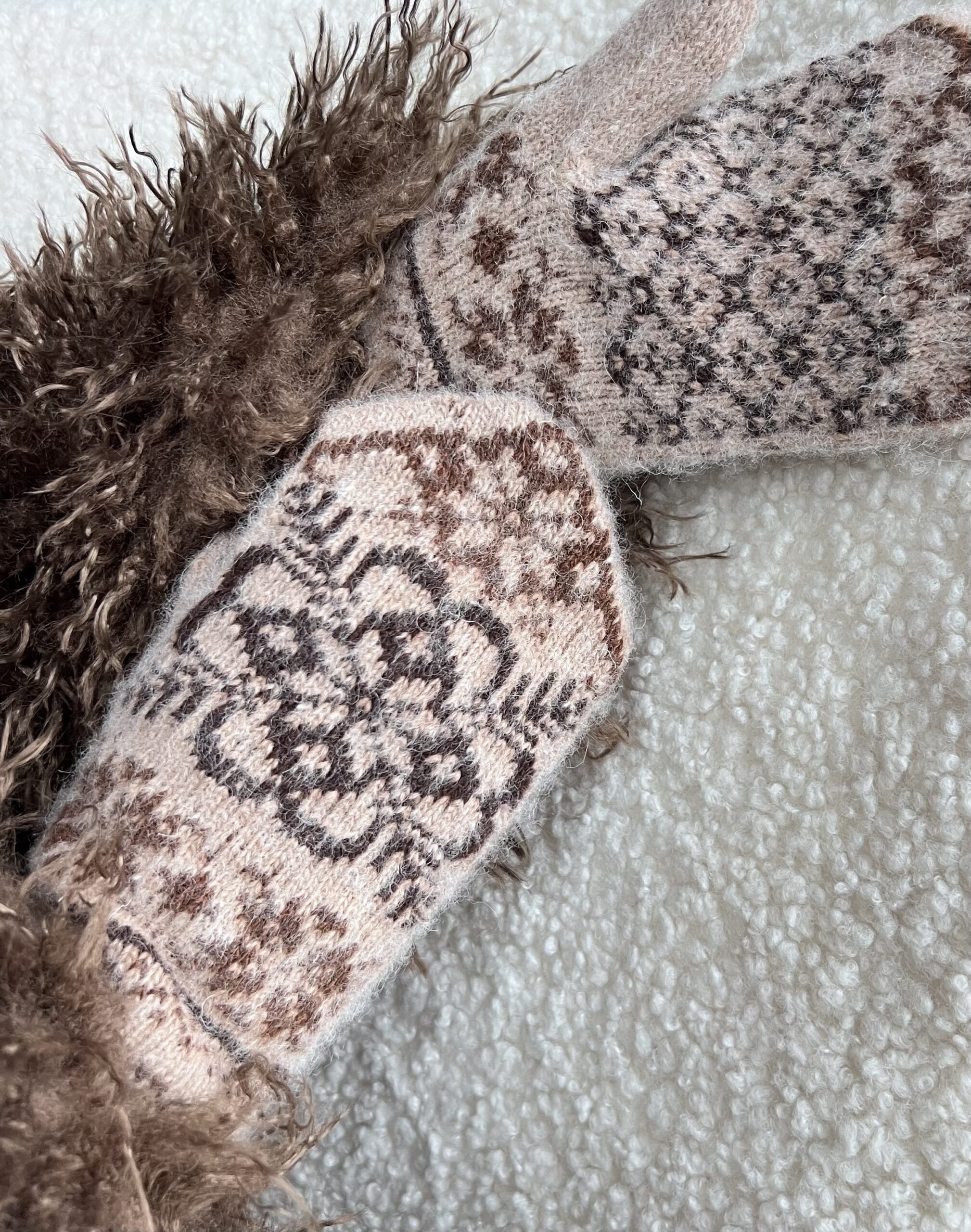 Women's merino wool gloves SNOWFLAKES