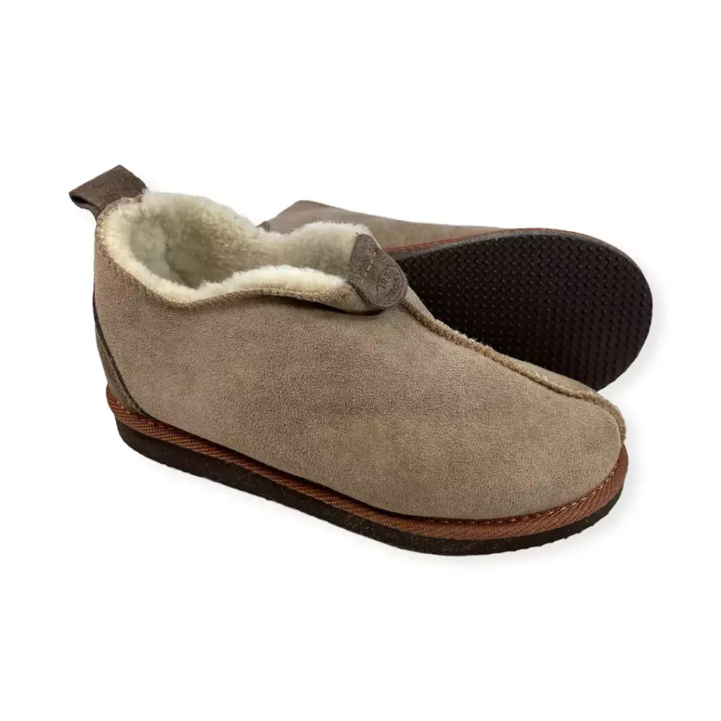 WoolLando women's genuine fur brown leather sheepskin boots