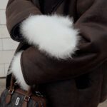 Women's fingerless angora wool gloves PREMIUM