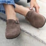 WoolLando natural leather brown slippers / sandals