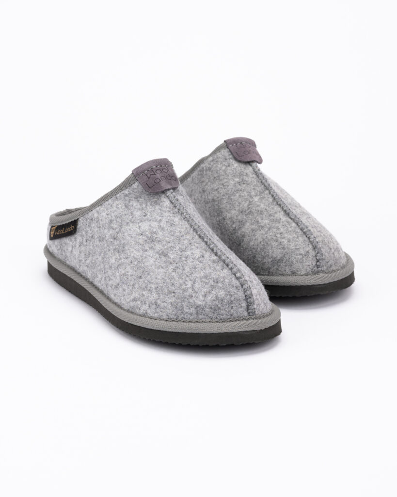 WoolLando slip-on natural wool felted slippers MIST