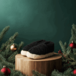 WoolLando natural merino wool ankle slippers – DARK