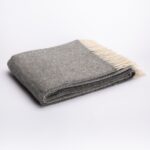 WoolLando 100% NEW ZEALAND wool luxury blanket PATTERNED GREY