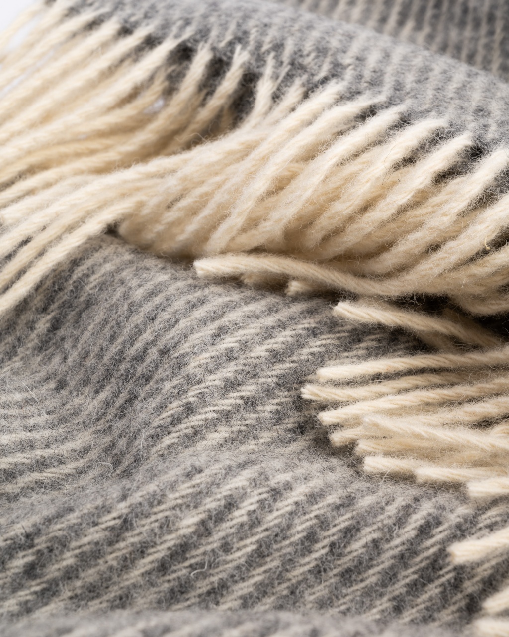 WoolLando 100% NEW ZEALAND wool luxury blanket PATTERNED GREY