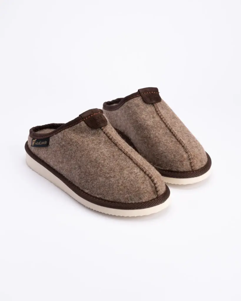 WoolLando slip-on natural wool felted slippers MARIOS