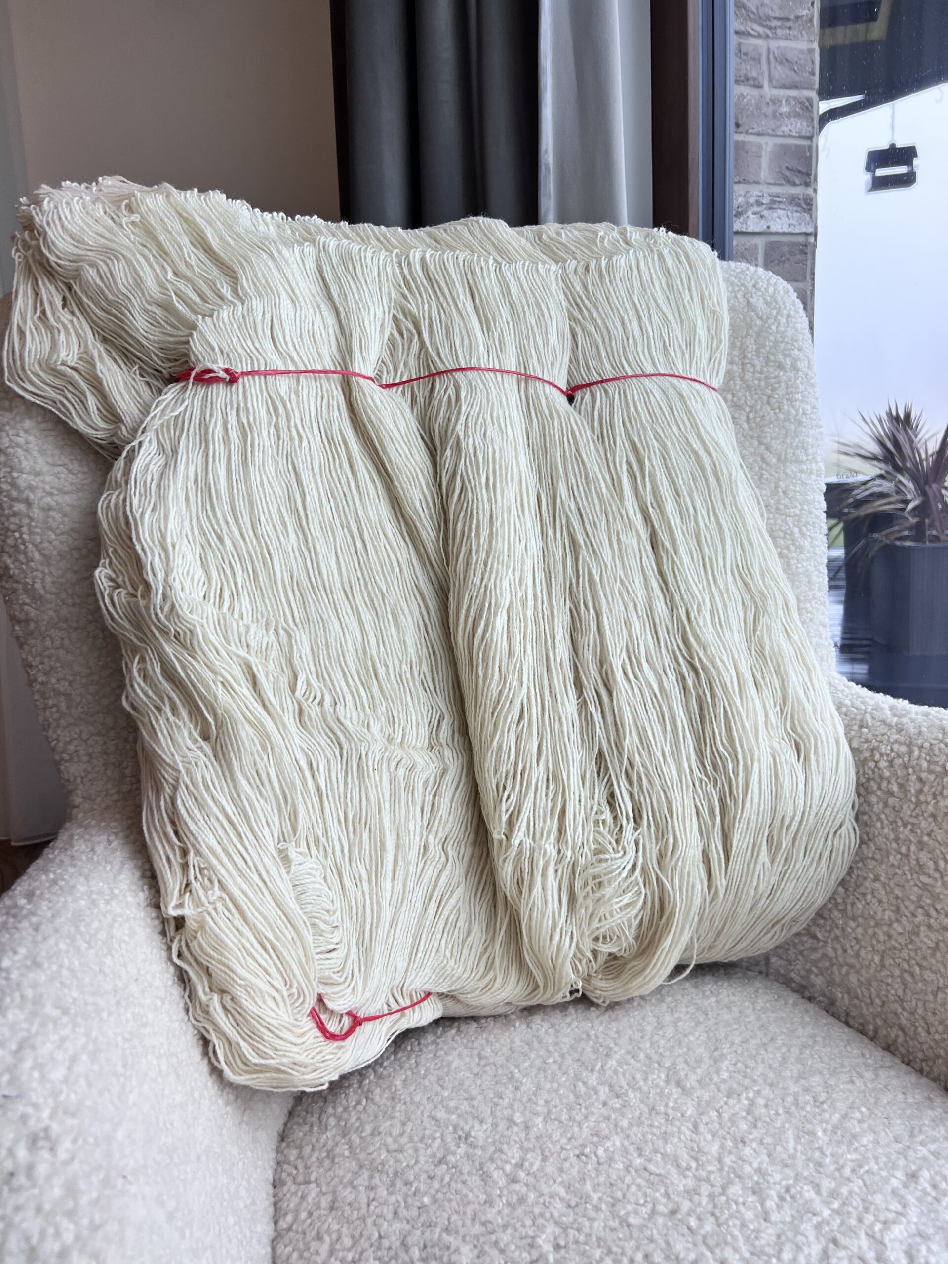 100% natural sheep wool yarn WHITE – 3.5kg