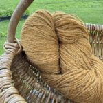 100% natural sheep wool yarn MUSTARD BROWN - 1kg