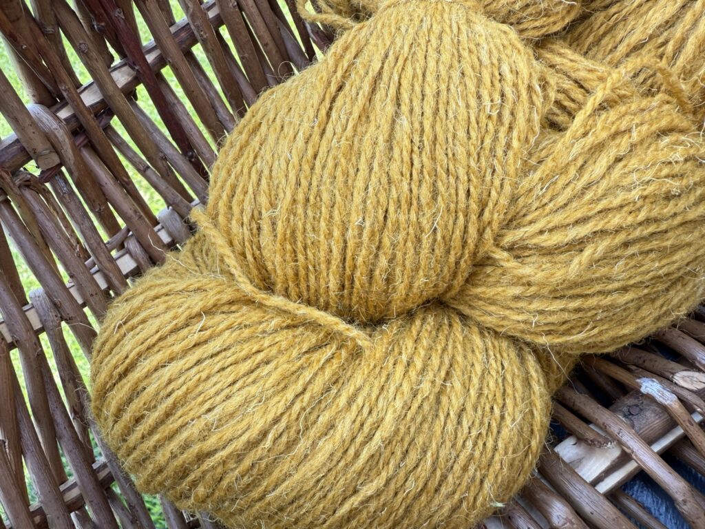 100% natural sheep wool yarn MUSTARD YELLOW - 1kg