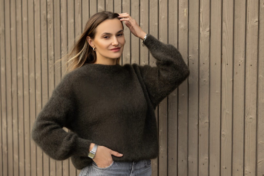 Women’s mohair wool sweater KHAKI