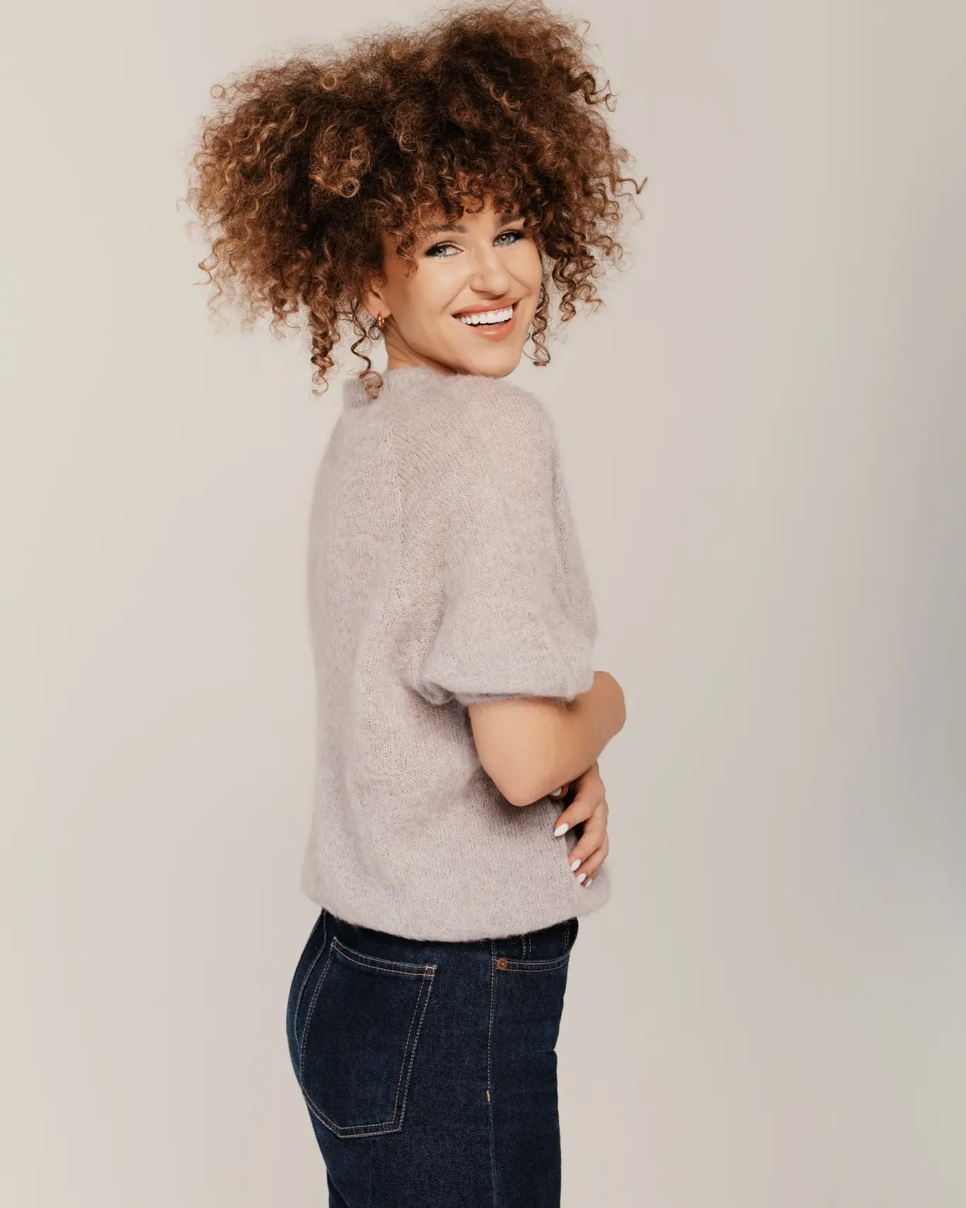 Women’s light and fluffy mohair wool sweater MOON