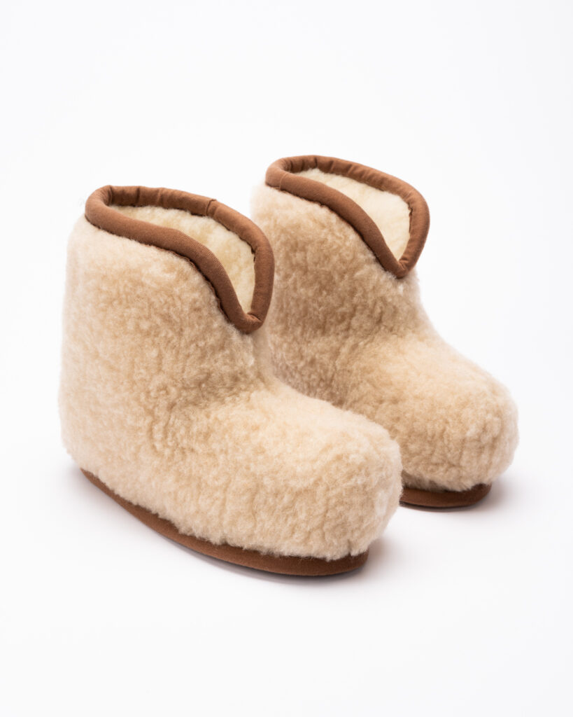 WoolLando natural merino wool ankle boots – slippers SMILTĖ
