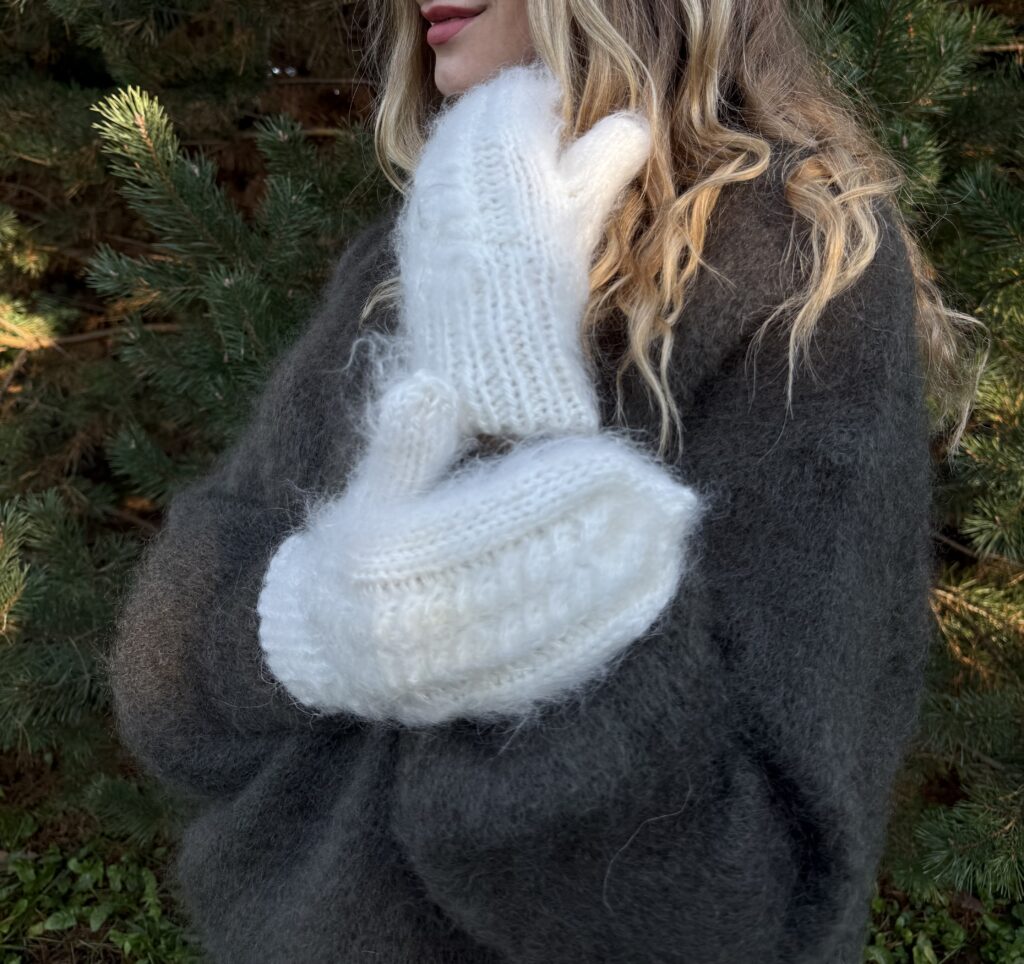 100% angora rabbit wool mittens PŪKĖ