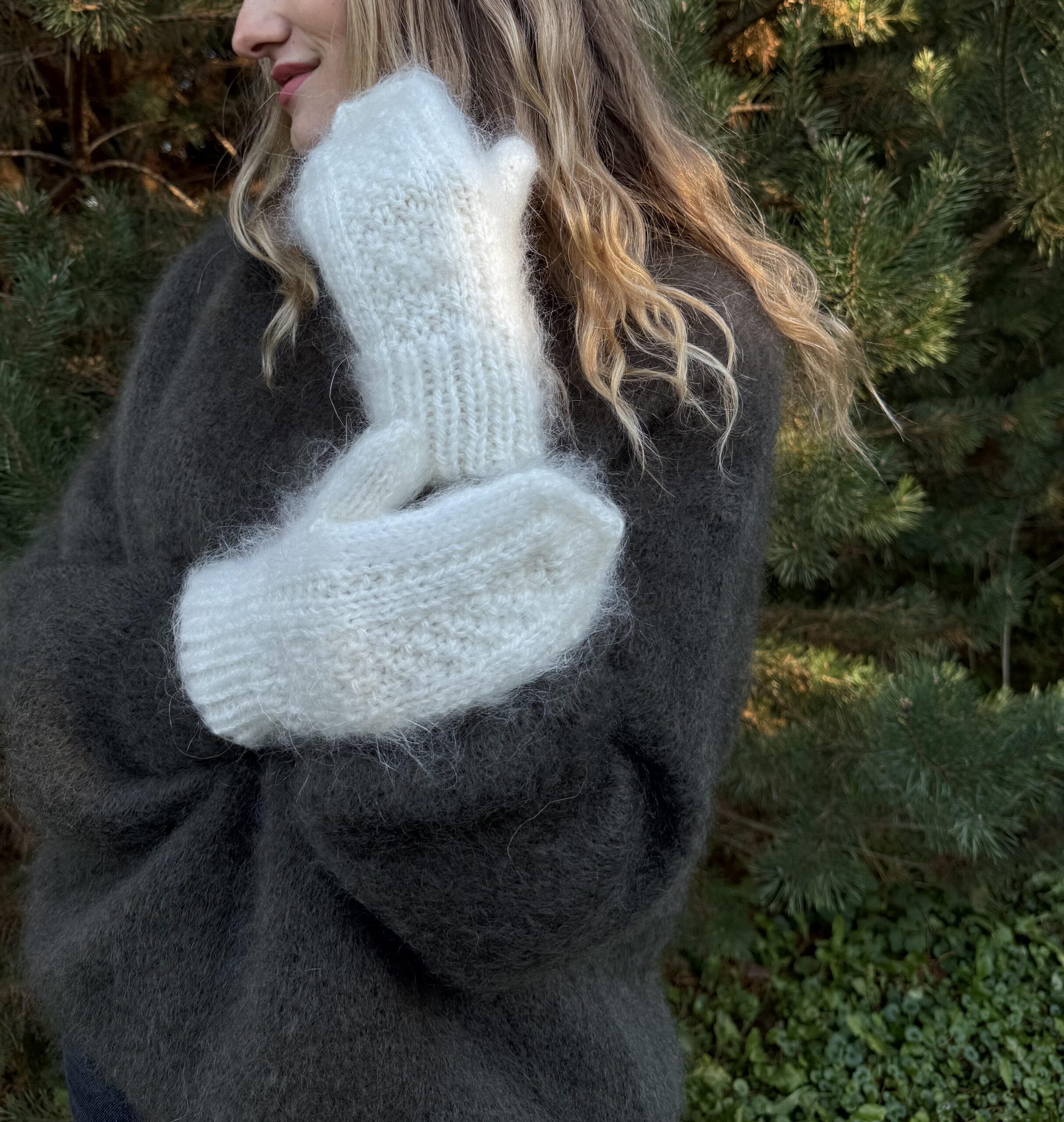 100% angora rabbit wool mittens PŪKĖ