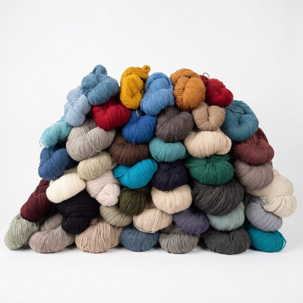 Sheep wool yarn set 10 kg – assorted bright colors, WoolLando