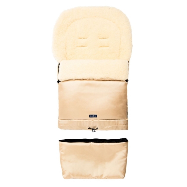 Sleep&Grow natural wool yellow baby footmuff / sleeping bag with extension, Zaffiro