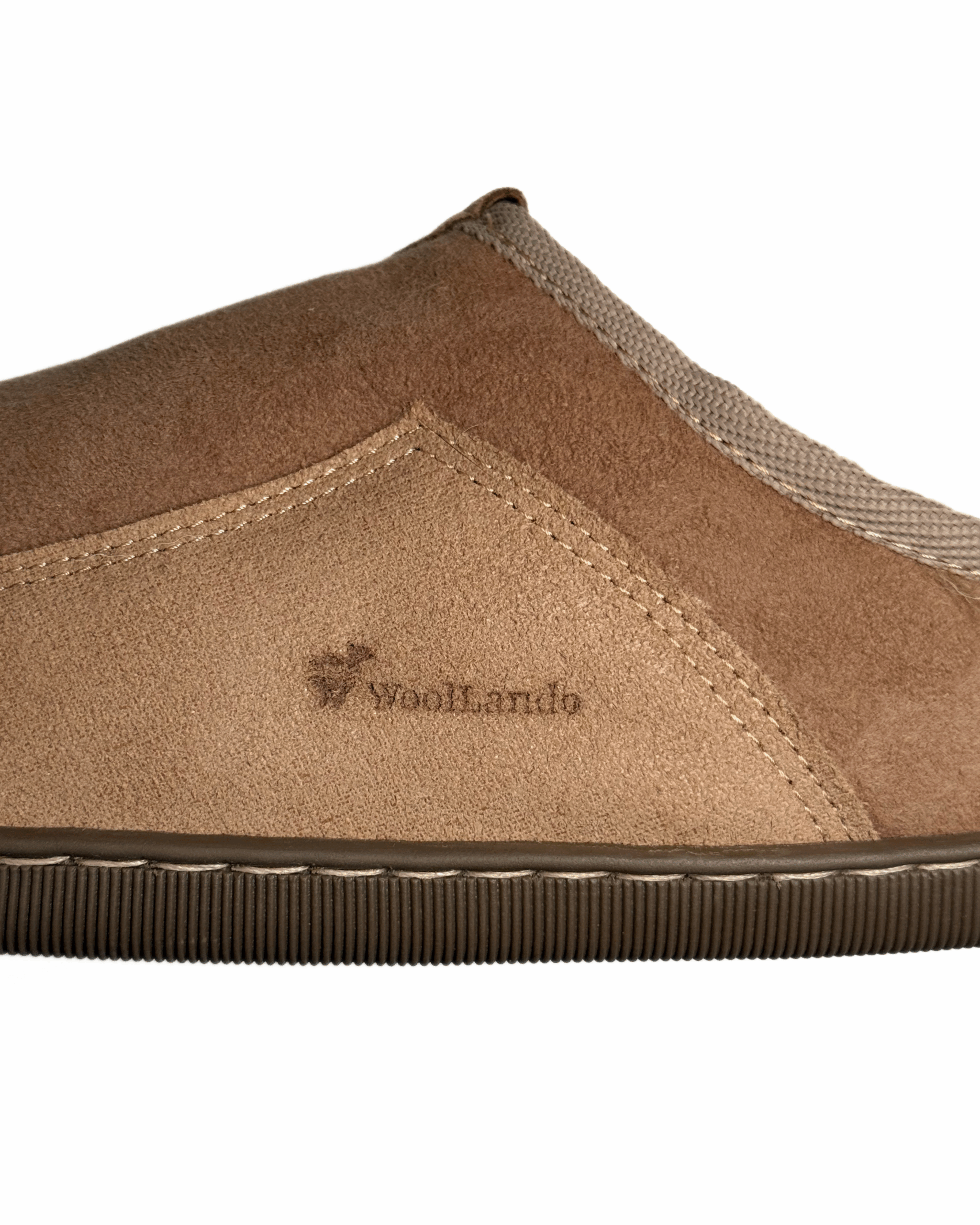Men’s natural fur brown slippers TARO, WoolLando