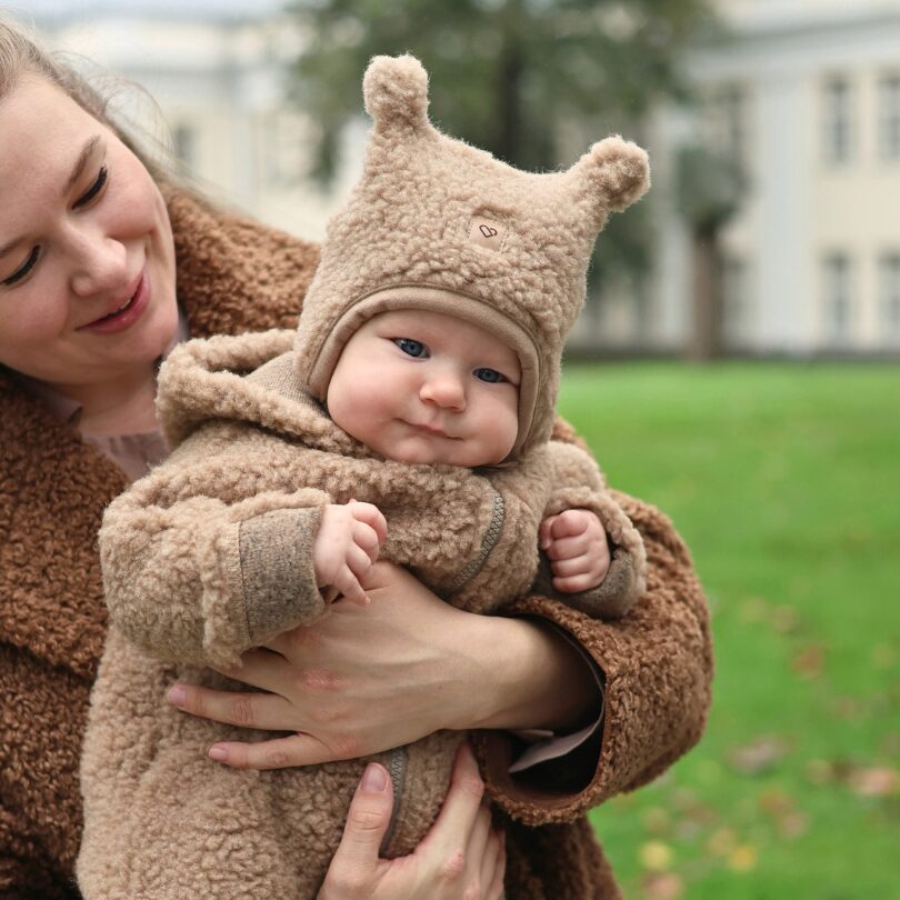 Children’s brownish lamb wool jumpsuit, Zaffiro