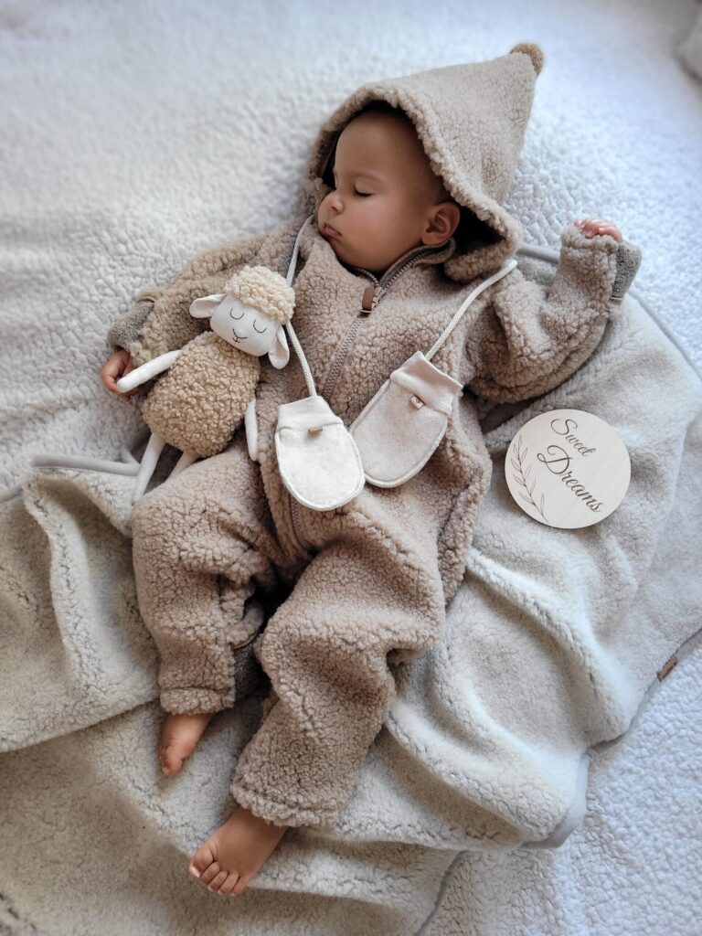 Children’s brownish lamb wool jumpsuit, Zaffiro