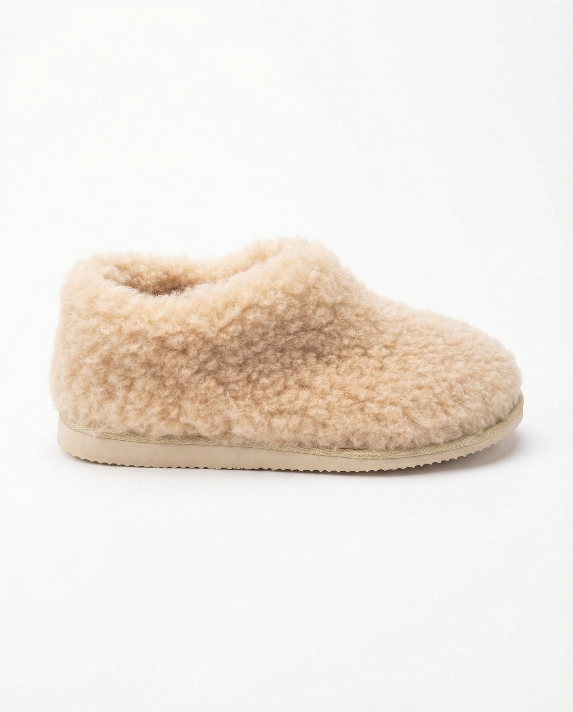 Merino wool cream boot-style slippers MAJA, WoolLando