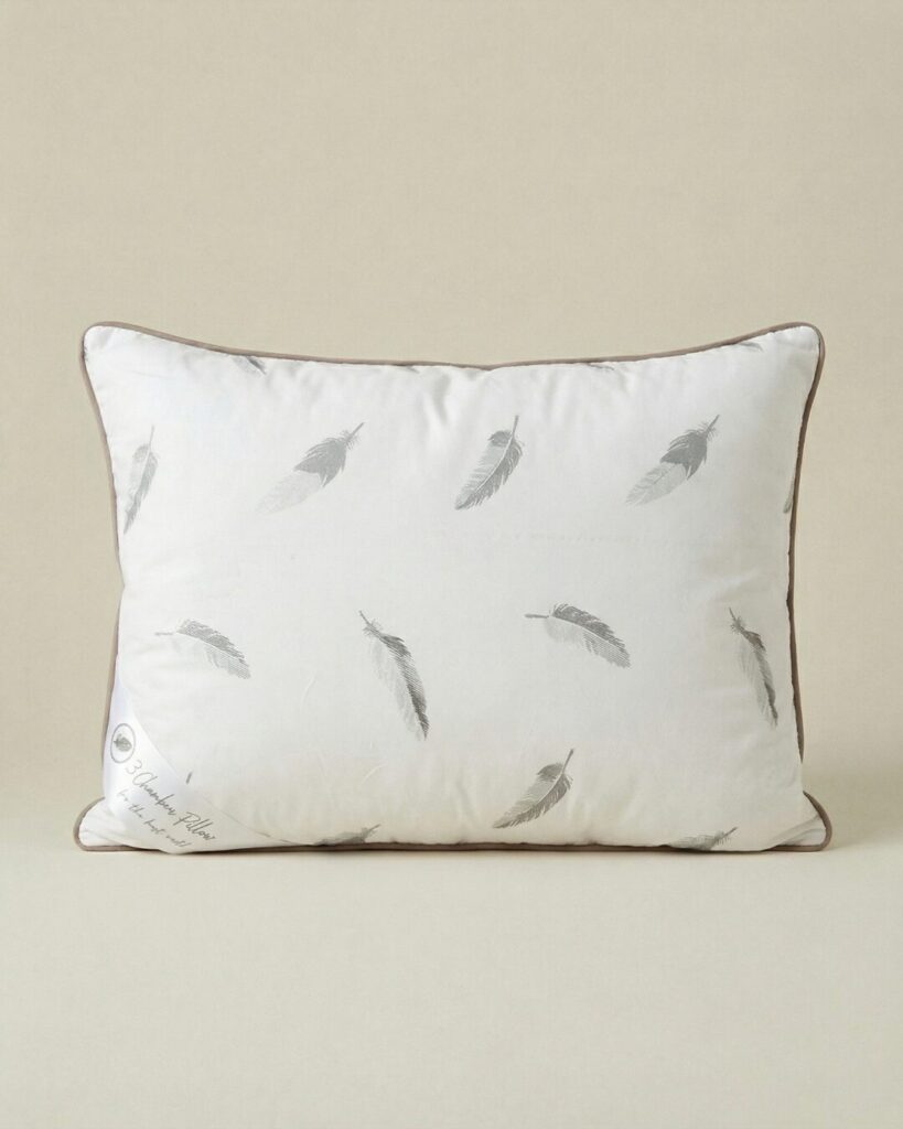 Ergonomic down/feather pillow – 3-chamber design