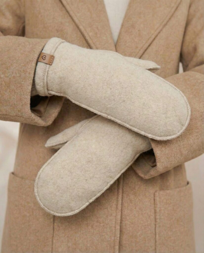 Women’s lambswool mittens, Zaffiro