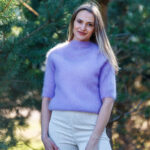 Kid mohair wool sweater PURPLE