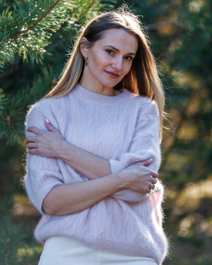 Kid mohair wool sweater BABY PINK