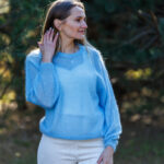 Kid mohair wool sweater BABY BLUE