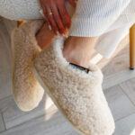 Merino wool cream boot-style slippers MAJA, WoolLando