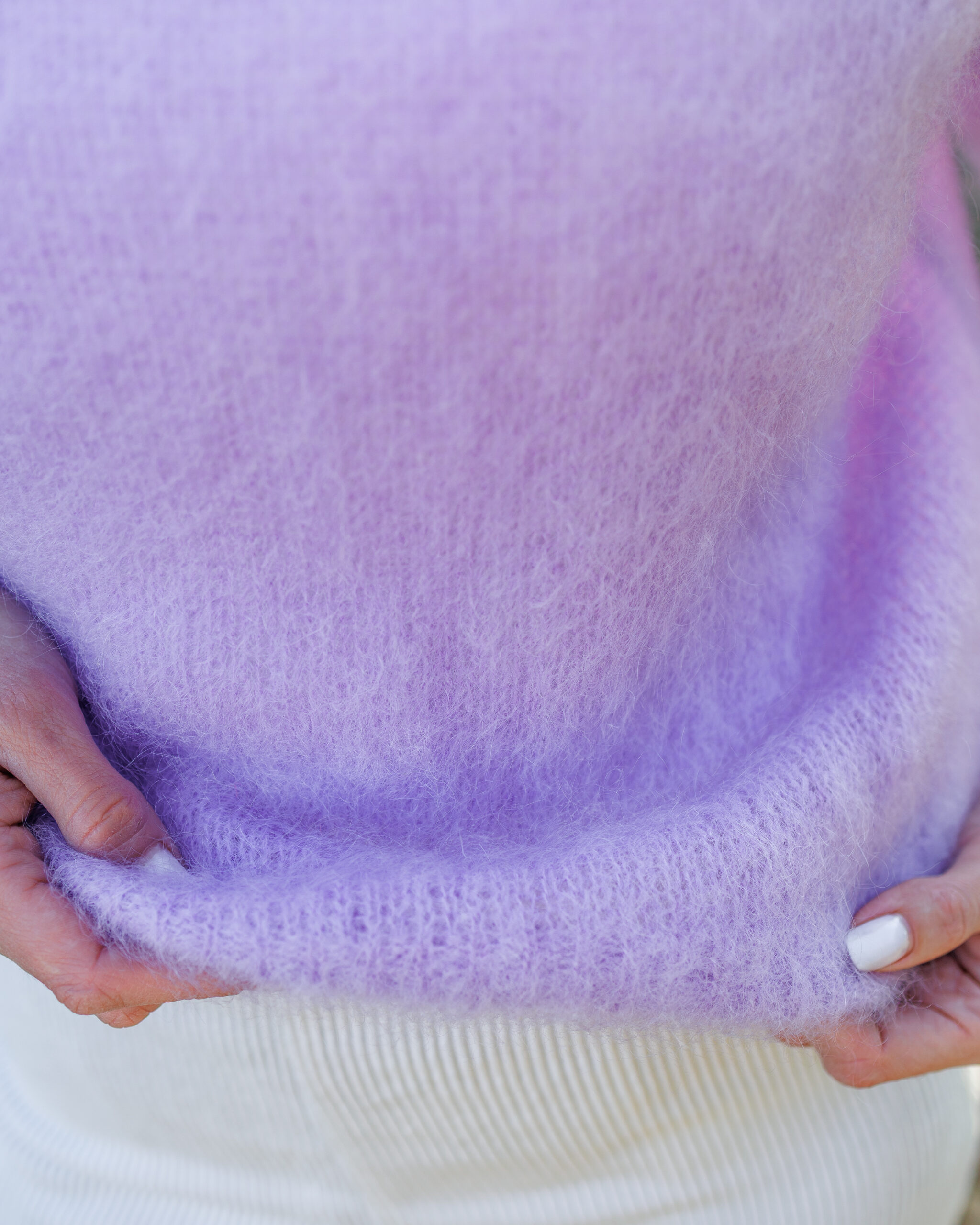 Kid mohair wool sweater PURPLE