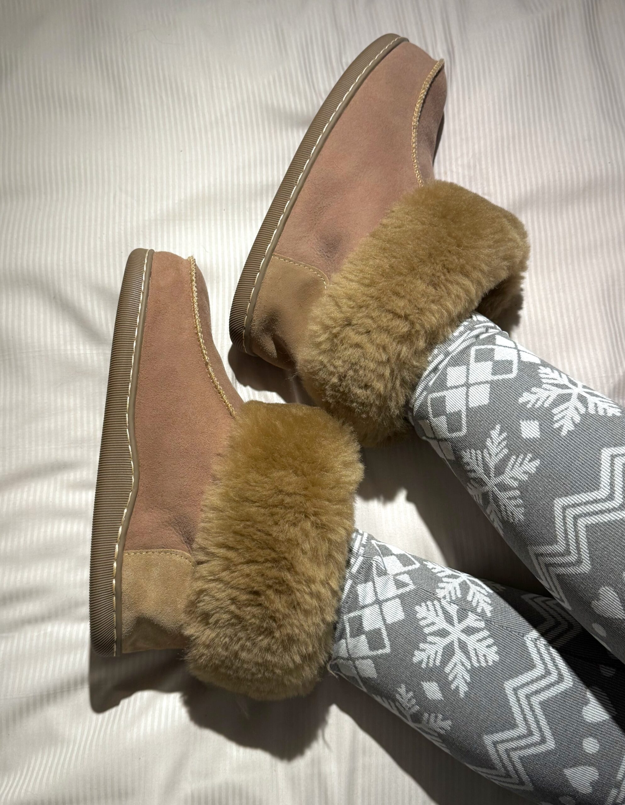 Women’s brown natural fur leather ankle boots SONA, WoolLando