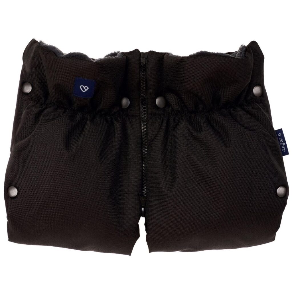 Warm merino wool stroller gloves – BLACK, Zaffiro