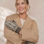 Women’s white merino wool mittens WHITE WINTER, WoolLando