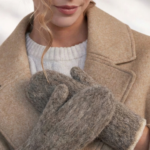 Brown mittens made of 100% dog wool, unisex – WoolLando