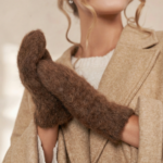 Brown unisex mittens made of 100% dog wool – WoolLando