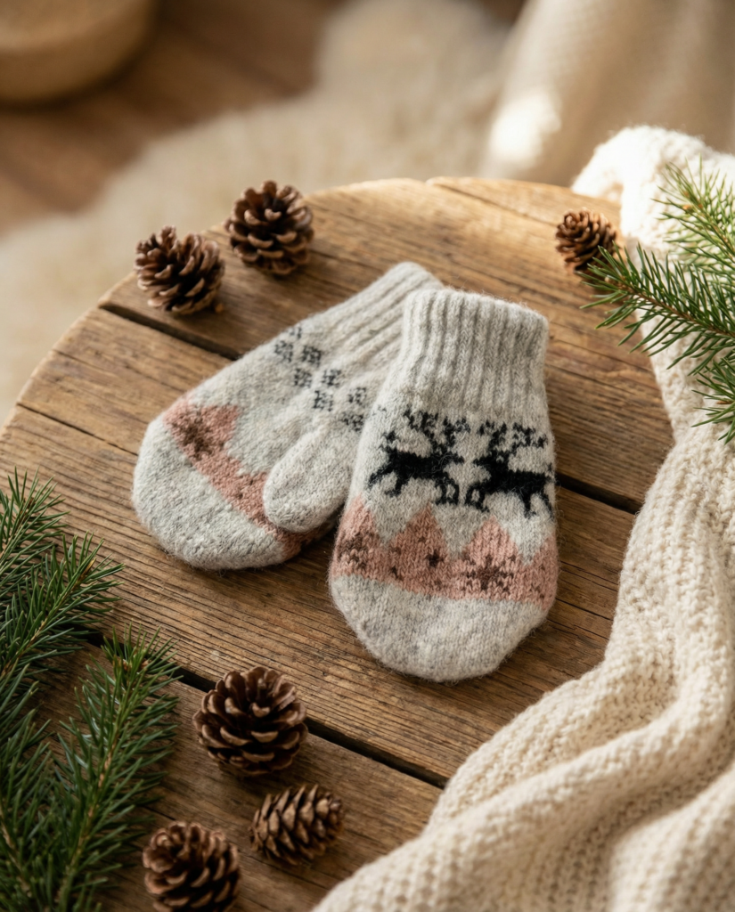 Children’s wool mittens RUDOLFAS, WoolLando