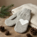 Children’s wool mittens HEART, WoolLando