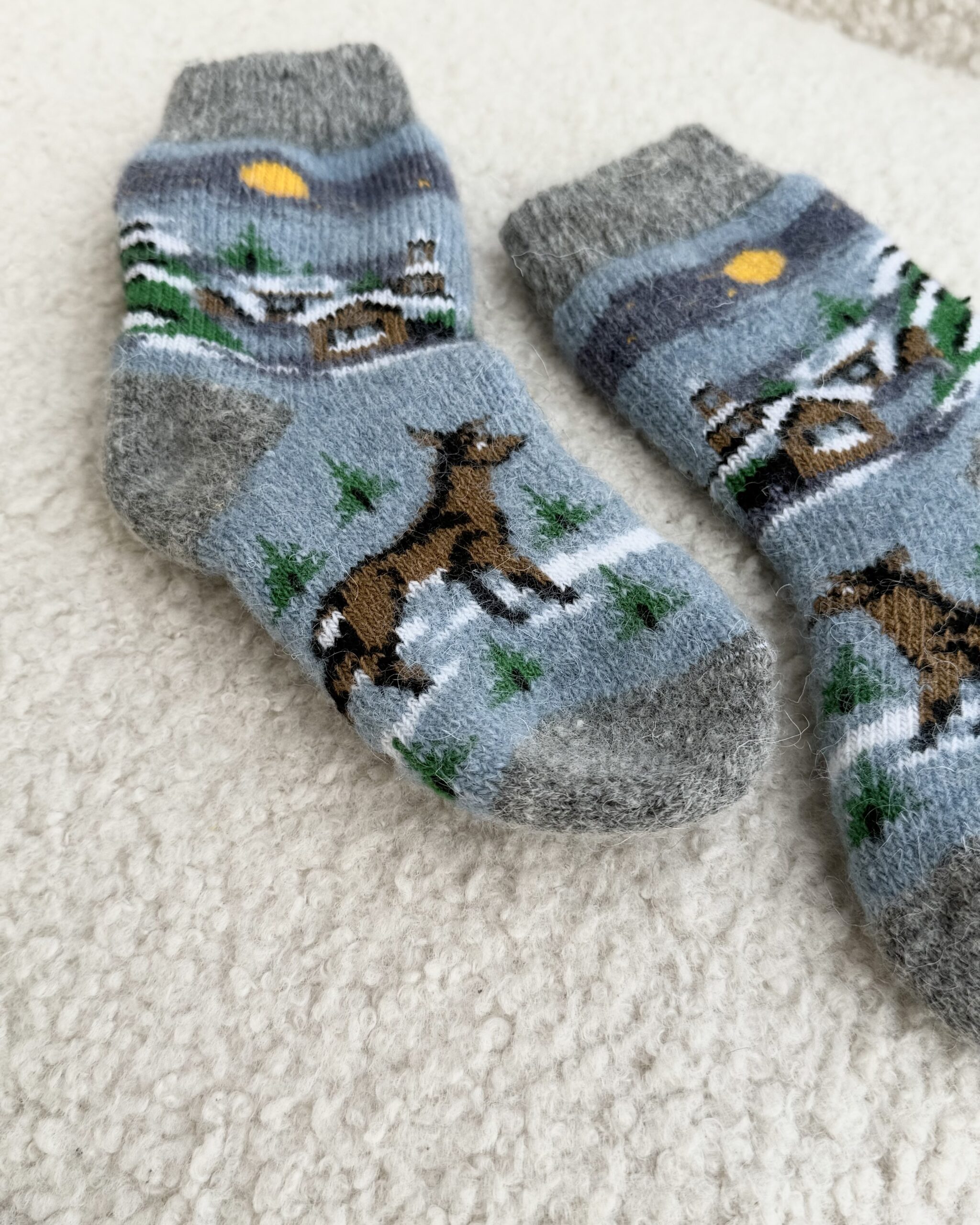 Children’s merino wool socks FOX IN THE HOUSE, WoolLando