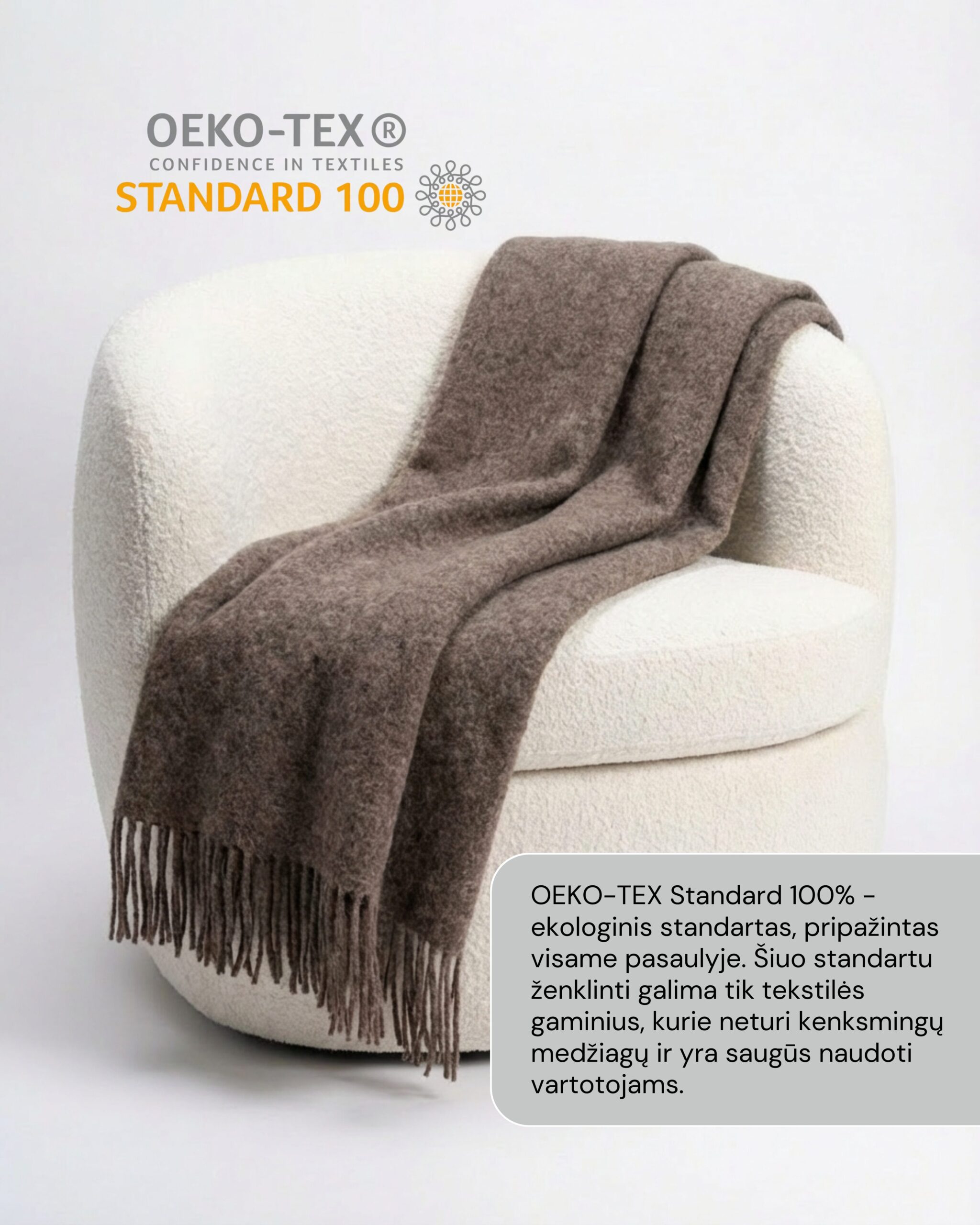 New Zealand sheep wool blanket COCOA BROWN, WoolLando