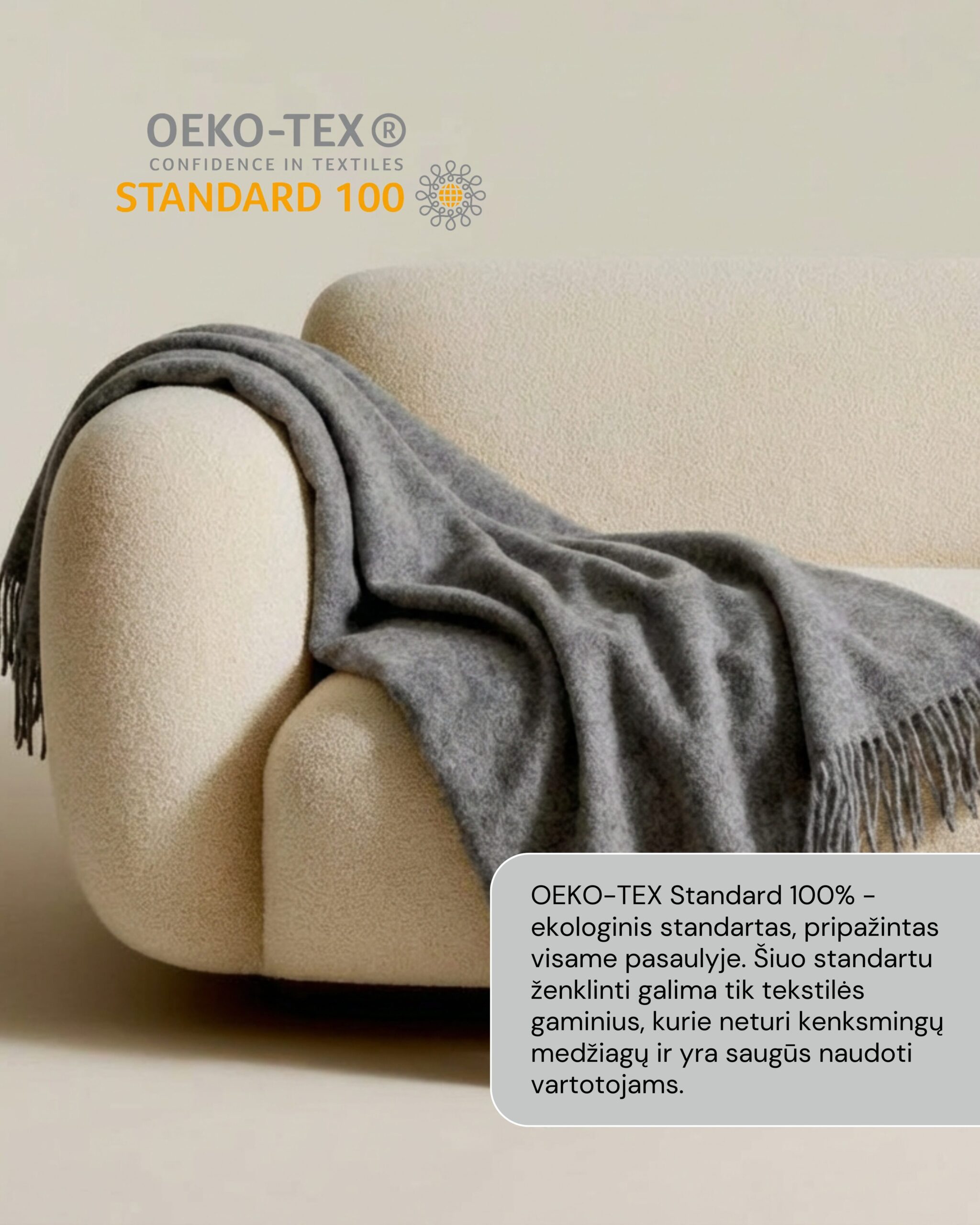 New Zealand sheep wool blanket GREY, WoolLando