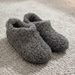 Merino wool black boot-style slippers KAJUS, WoolLando