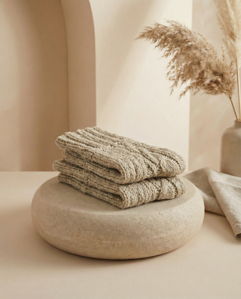 Handmade sheep and dog wool socks EARTH, WoolLando