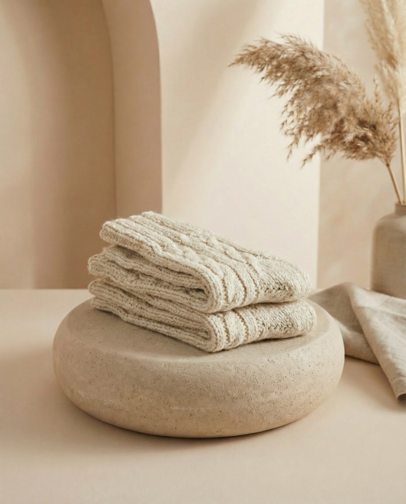 Handmade sheep and dog wool socks GRASS, WoolLando