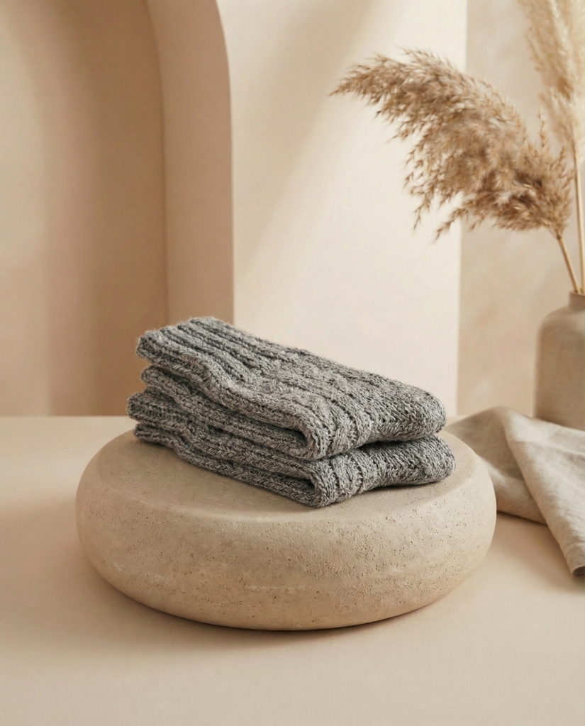 Handmade sheep and dog wool socks EMBER, WoolLando