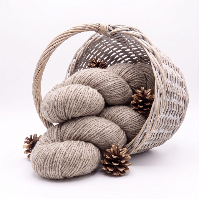 Sheep wool yarn 1 kg – BROWN, WoolLando
